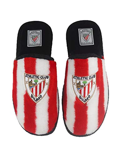 Zapatillas de casa de equipos de fútbol con licencia oficial Athletic Club de Bilbao - Color - Rojo, Talla - 40