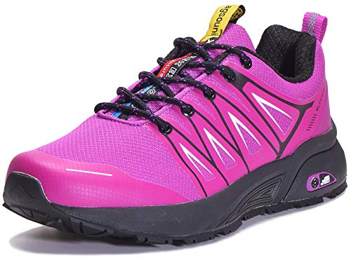 Zapatillas de Trail Running para Hombre Mujer Zapatillas Deporte Zapatos para Correr Gimnasio Sneakers Deportivas - Morado D - 40 EU