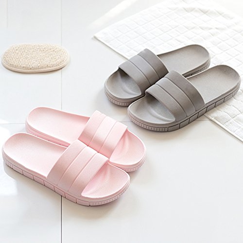 Zapatillas Pantuflas de estar por casa de Hombre & Mujer & Pareja, tira ancha, sandalia tipo chancla perfecto para verano, Rosa, EU 38/39 (250mm)
