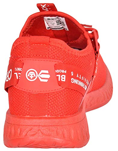 Zapatillas para hombre con cordones de malla transpirable superior Trail Runners Chunky Outsole Ceaze, color Rojo, talla 44 EU
