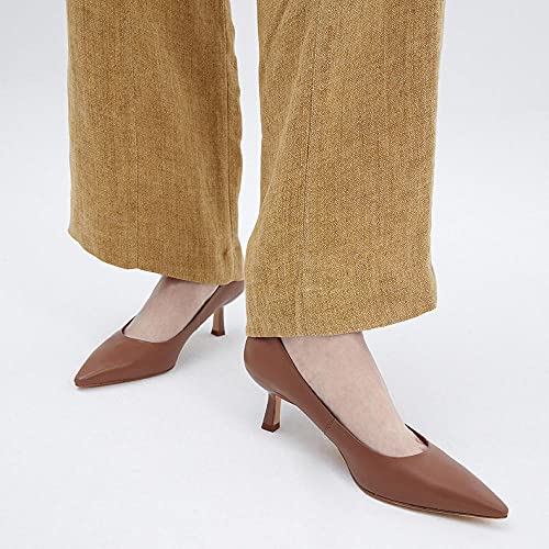 Zapatos de tacón Alto Punteado de Color sólido Simple de Las mujeres-38_marrón