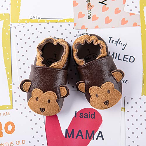 Zapatos Primeros Pasos Bebe Niña Niño Suave Cuero de Imitación Casual Zapatillas de Estar por Casa Pantuflas Infantiles Ligero 2-BRHZ 12 Meses