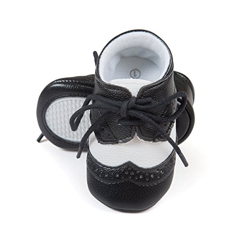 Zapatos sneakers para bebés, de cuero sintético negro negro Talla:6-12 meses