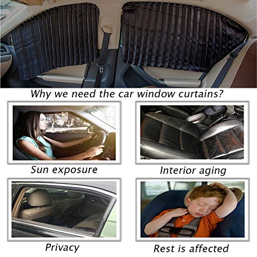 ZATOOTO Cortina Coche (2 Piezas) - Parasol Coche Lateral Magnéticas para Ventanas de Automóviles para Bloquear Los Rayos UV y para la Privacidad, Engrosadas Mejoradas