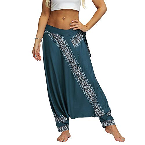 ZEZKT pantalón de Yoga Mujer, Pantalones Bombacho Mujer Yoga cagados como pantalón Chandal árabe Pantalones de Pilates Pantalones de Danza para Mujer Pantalones Sueltos Casuales para Mujer