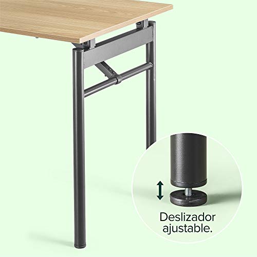 ZINUS Mare 160 cm, escritorio plegable de metal negro con acabado resistente al agua | Mesa plegable versátil | Escritorio de oficina | No requiere montaje