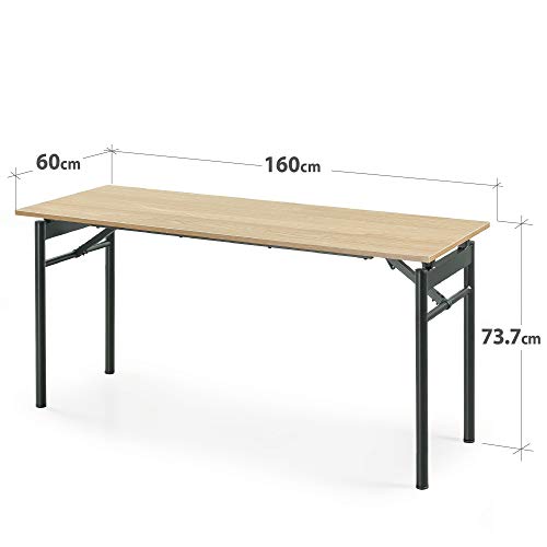 ZINUS Mare 160 cm, escritorio plegable de metal negro con acabado resistente al agua | Mesa plegable versátil | Escritorio de oficina | No requiere montaje
