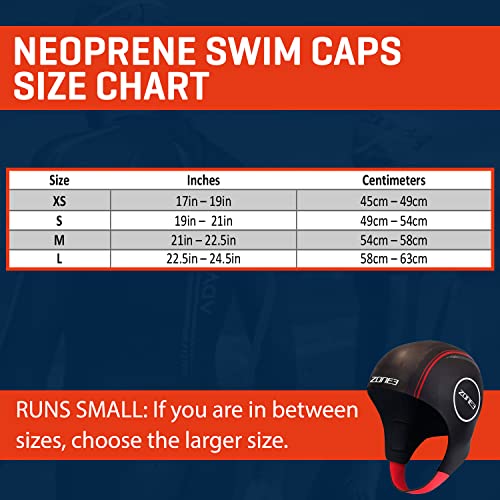 Zone 3 Neopreno One Piece Swim Cap Accesorios de Natación Gorras de Natación Negro, Negro, M
