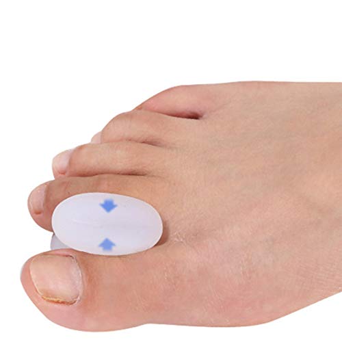 1 Par Suave Silicona Dedo del pie Ortopedia Gel Pies Cuidado Alivio Dolor Dedo Separador Pulgar Valgo Protector Protector de juanete - Blanco