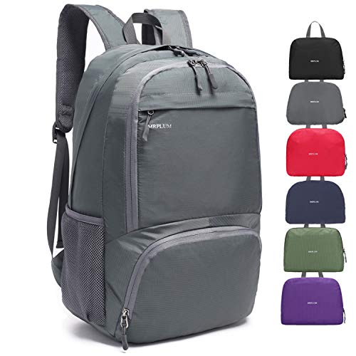30L ligero Packable mochila, mrplum Unisex Durable resistente al agua práctico mochila para viajes y deportes al aire libre (Gris)