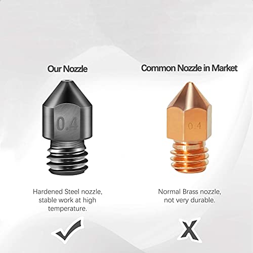 3Dman Hardened Steel High Temperature Resistant 3D Printer Nozzles for MK8 Makerbot Creality CR-10 Ender 2 3/3pro 5 Anet A8 Reprap Prusa I3