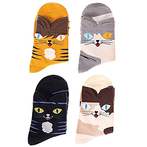 5 pares de calcetines divertidos para mujer, diseño de animales, perros, gatos, calcetines de piso divertidos de dibujos animados para damas, tamaño 4-8