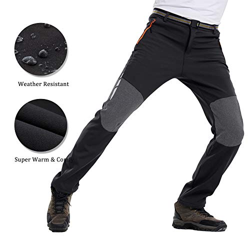7VSTOHS Men’s Outdoor Comfortable Hiking Trousers Windproof Warm Trousers Climbing Walking Casual Pants for Winter/Autumn/Spring/Summer