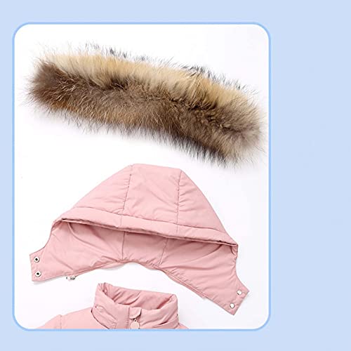 Abrigo cálido de plumón para bebé, niño, niña, mono de invierno, chaqueta cortavientos, traje de esquí, Rosa., 5-6 años