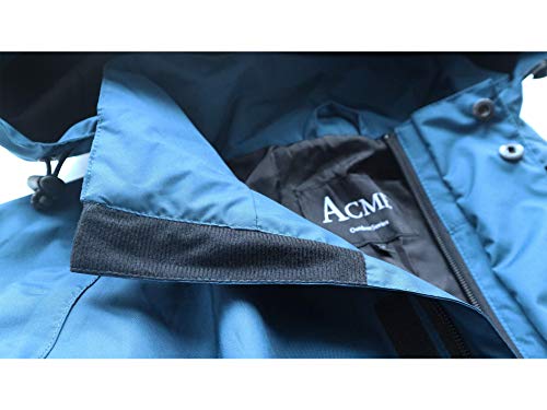 Acme Projects Chubasquero para Hombres, 100% Impermeable, Transpirable, Costura con Cinta, 10000 mm / 3000 g, Cremallera YKK (XX-Grande, Azul Marino)