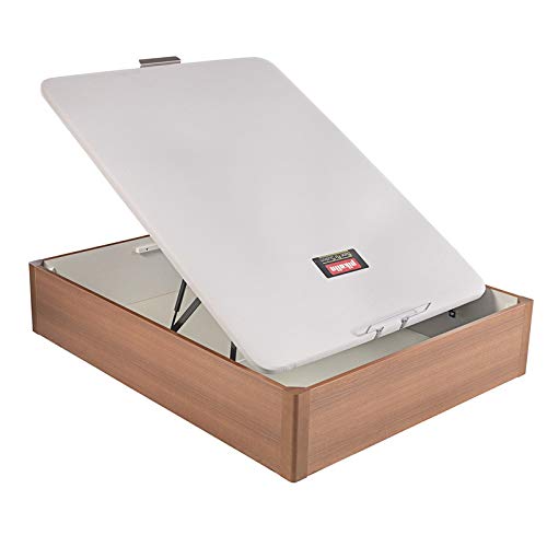 ACOMODA'T - Pikolin – Base ABATIBLE Madera Design (Tapa única Manual) / Wooden Bed Base with Storage Space (Manual Single Cover) 80x190 cm Cerezo