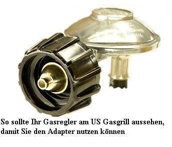 Adaptador US III para bombona de propano, norma alemana para barbacoas americanas