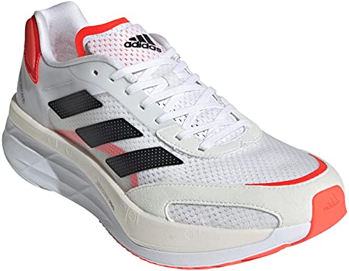 Adidas Adizero Boston 10 M, Zapatillas para Correr Hombre, FTWR White/Core Black/Solar Red, 45 1/3 EU