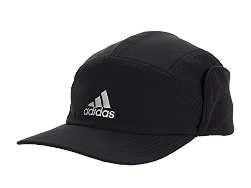 adidas Superlite Ear Flap Cold Weather Cap, Black/Silver Reflective, One Size
