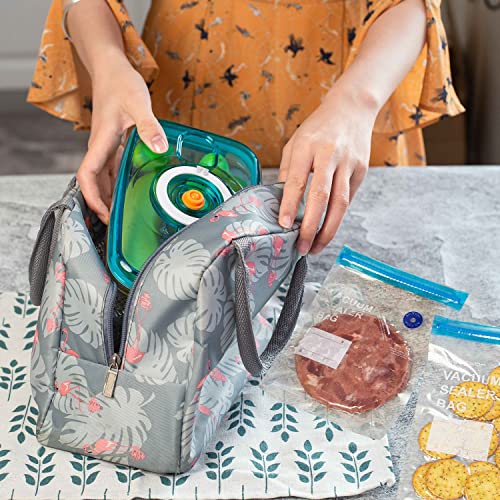 Aigostar Fresh - Pack 3 productos: mini bomba de vacío portátil, bolsas y recipientes para envasar al vacío, Envasadora al vacío recargable por USB, conserva la comida durante días