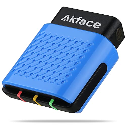 akface Escáner OBD2 Bluetooth 4.0, Inalámbrico Lector de Código OBD II Coche Diagnóstico Escáner para iOS, Android y Windows, Herramienta de Escaneo de Diagnóstico Comprobación de luz del motor