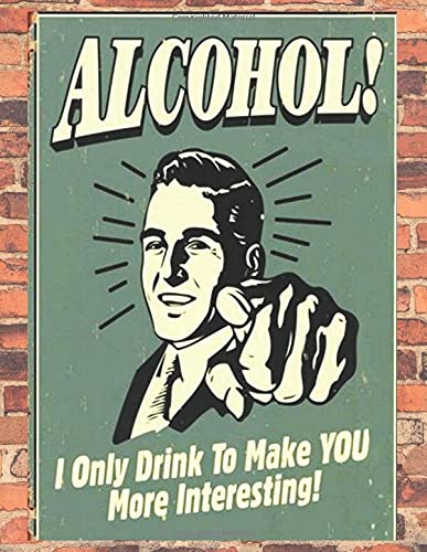 Alcohol: 100% Alcohol Retro Poster, It's an English pub Notebook (Diary, Journal), Large Vintage Notebook / 8,5'' x 11'', A4,  150 Lined pages, (Retro Journal)