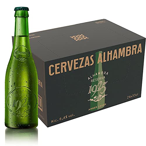 Alhambra Reserva 1925 Cerveza Dorada Lager - Pack de 24 Botellas x 33cl - 6,4% Volumen de Alcohol
