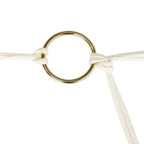 Allegra K Cinturón de cuerda flaco de cuero de PU para mujer Terminaciones de anillo redondo Cintura de lazo para mujer blanco Se ajusta a la cintura hasta 92 cm / 36"