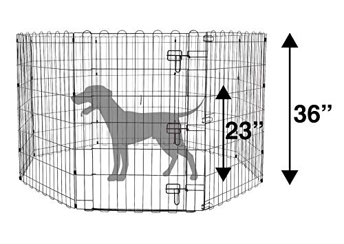 Amazon Basics - Parque de juegos y ejercicios para mascotas, paneles de valla metálica, plegable, 152,4 x 152,4 x 91,4 cm