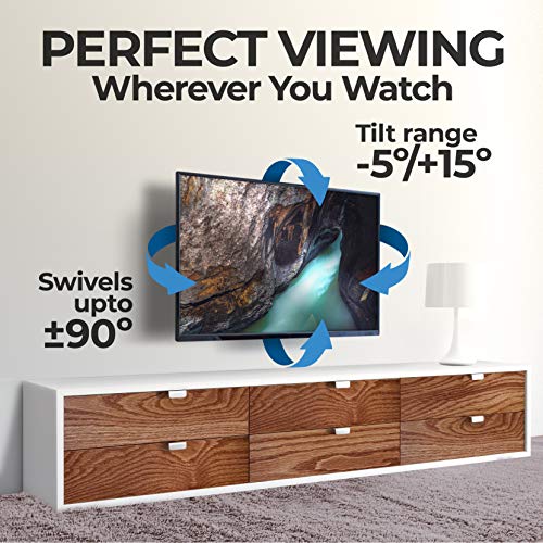 Amazon Basics - Soporte de pared inclinable y giratorio con un solo brazo, para televisión, de 33 a 58,4 cm (13-23"), gama Essentials