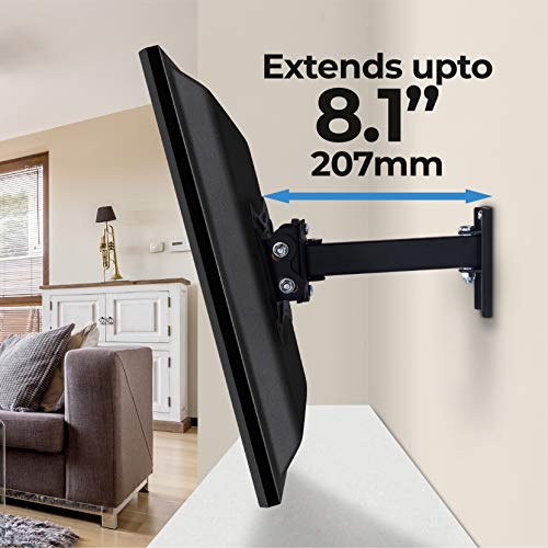 Amazon Basics - Soporte de pared inclinable y giratorio con un solo brazo, para televisión, de 33 a 58,4 cm (13-23"), gama Essentials