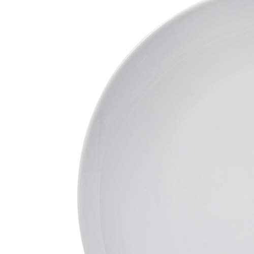 Amazon Basics - Vajilla de 18 piezas, Porcelana blanca lisa, 6 servicios