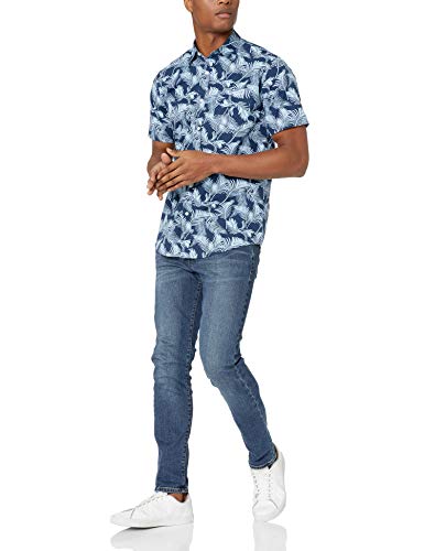 Amazon Essentials - Camiseta de manga corta con estampado para hombre, Hoja de palma, US L (EU L)