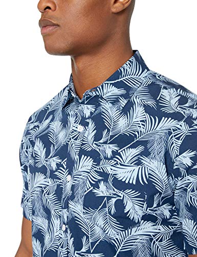 Amazon Essentials - Camiseta de manga corta con estampado para hombre, Hoja de palma, US L (EU L)