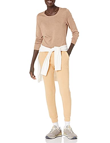 Amazon Essentials Crewneck Sweater, Mujer, Beige (camel heather), (Talla del fabricante: Large)