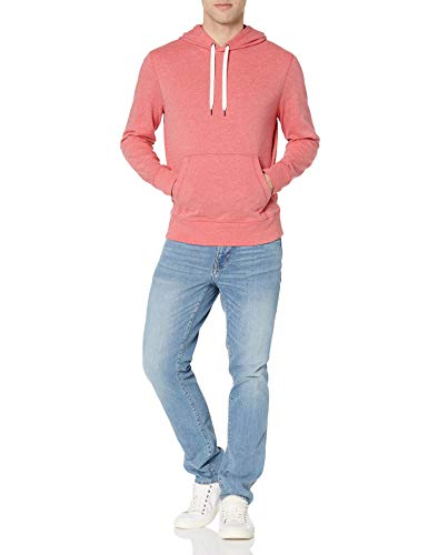 Amazon Essentials Lightweight French Terry Hooded Sweatshirt Sudadera con Capucha, Rojo Efecto Lavado, XS
