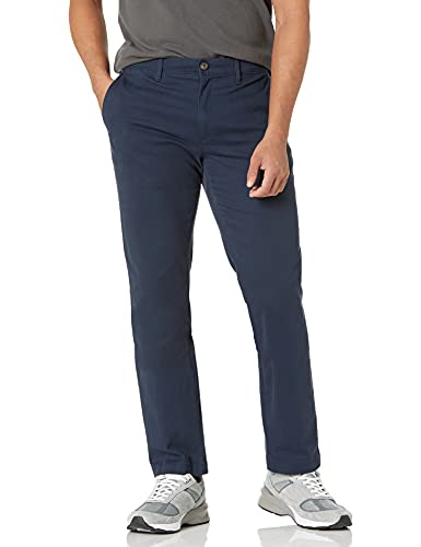 Amazon Essentials - Pantalones ajustados informales en color caqui para hombre, Azul (Navy), W33/L32