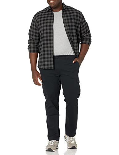 Amazon Essentials – Pantalones cargo elásticos de corte entallado para hombre, Negro, 34W x 32L