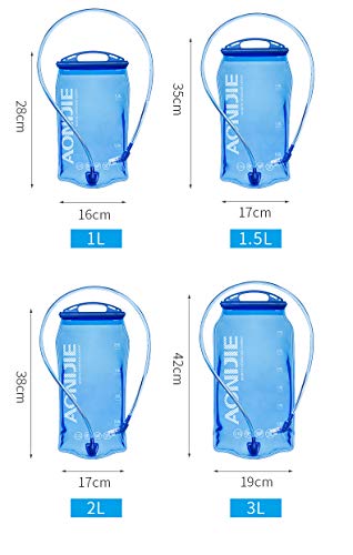 AONIJIE TPU Bolsa de Agua Soft Flask de Hidratación Deportivas sin BPA Ideal para Mochila de Hidratación para Correr Ciclismo Senderismo (1/1,5/2 / 3 l) (1L)