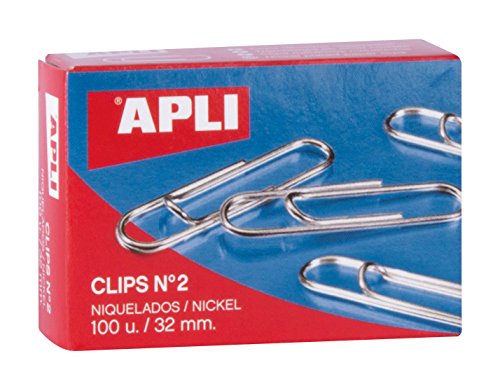 APLI 11711 - Clips niquelados nº2 32 mm 100 u.