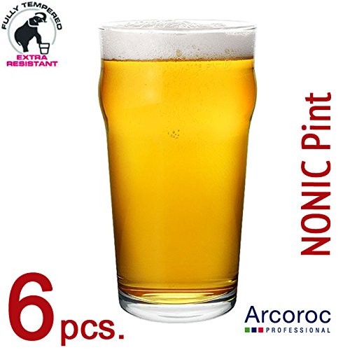 ARCOROC Nonic Pint Beer Glass 570 ml Set de 6