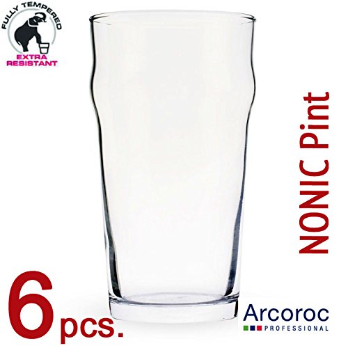 ARCOROC Nonic Pint Beer Glass 570 ml Set de 6