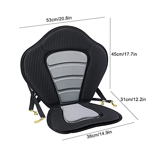 Asiento tapizado de kayak de lujo desmontable antideslizante Kayak tapizado asiento espesar tapizado SUP, asiento de kayak con respaldo alto