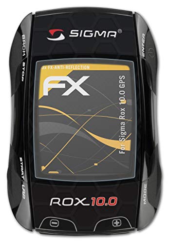 atFoliX Película Protectora Compatible con Sigma Rox 10.0 GPS Lámina Protectora de Pantalla, antirreflejos y amortiguadores FX Protector Película (3X)