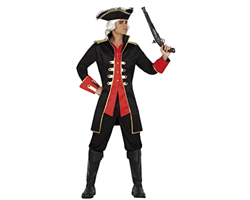 Atosa disfraz capitan pirata hombre adulto negro XL