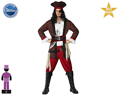 Atosa disfraz pirata hombre adulto marrón XL