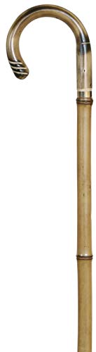 Atractivo bastón de bambú con mango de ganchillo de castaño, 102 cm