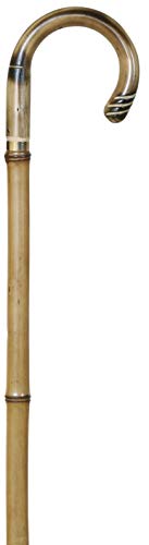 Atractivo bastón de bambú con mango de ganchillo de castaño, 102 cm