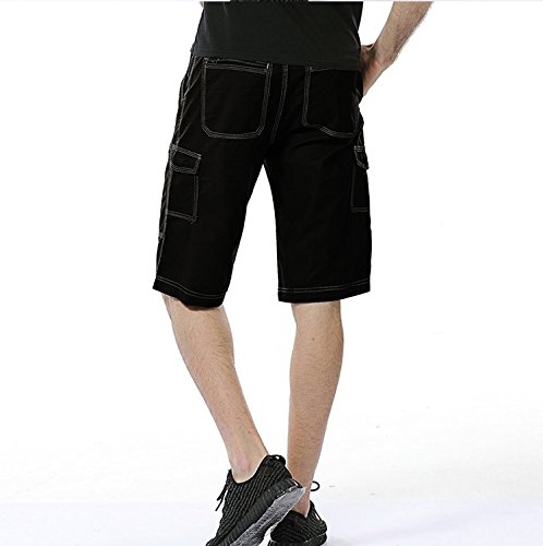 AYG- Pantalones cortos cargo de camuflaje para hombre, tallas 29-40 (tallaje de vaqueros, no todas las tallas tienen un equivalente en el tallaje europeo estándar). , hombre, black#036, XL