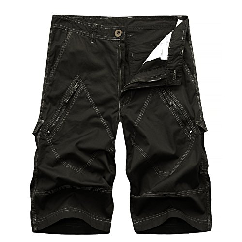 AYG- Pantalones cortos cargo de camuflaje para hombre, tallas 29-40 (tallaje de vaqueros, no todas las tallas tienen un equivalente en el tallaje europeo estándar). , hombre, black#036, XL